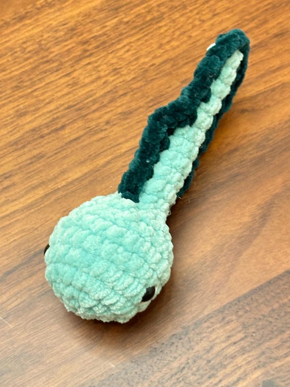 Todd the Tadpole Cute Poseable Frog Baby Handmade Crochet Plushie