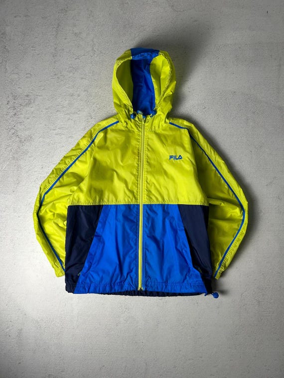 Giacca a vento Fila vintage giacca a vento gialla da uomo giacca a maniche lunghe giacca a vento normale Uomo Small abbigliamento maschile Etsy Italia