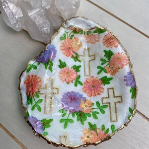 Easter Oyster Shell Coastal Decor Ring Dish Trinket Bowl Gift Decoupage
