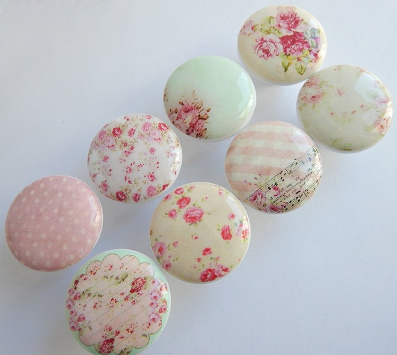 Shabby Knobs Shabby Rose Knobs Cottage Chic Knobs Shabby Etsy