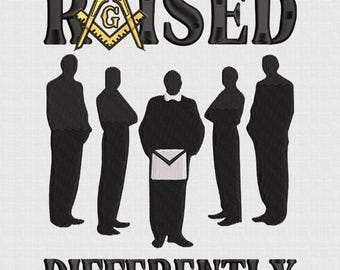 Freemasons Raised Differently Embroidery Design, Square and Compasses Symbol Masonic Embroidery, Masonic Brotherhood Embroidery - 4 Sizes