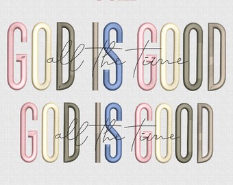 Gott ist gut Die ganze Zeit Stickerei, Preppy Christian Stickerei, Boho Hippie Christian Stitch, Jesus Christian Inspirational Stitch, 5 Größe
