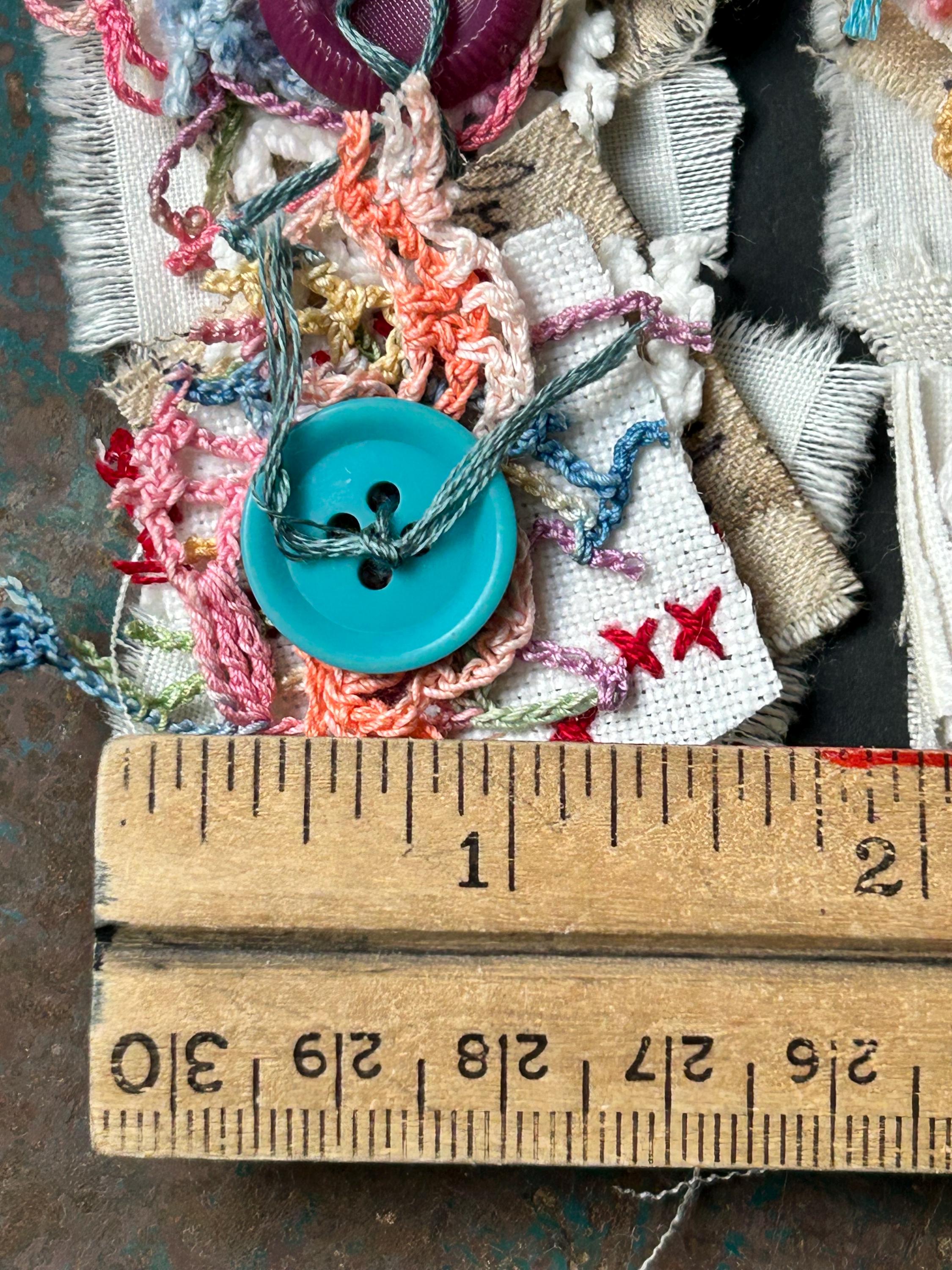 Colorful Vintage Button Scrap Stacks Hand Sewn 6 Pack for Art or Junk ...