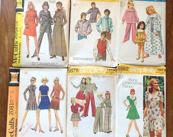 1960’s 70’s Vintage Sewing Patterns for Junk Journal or Collage Lot A