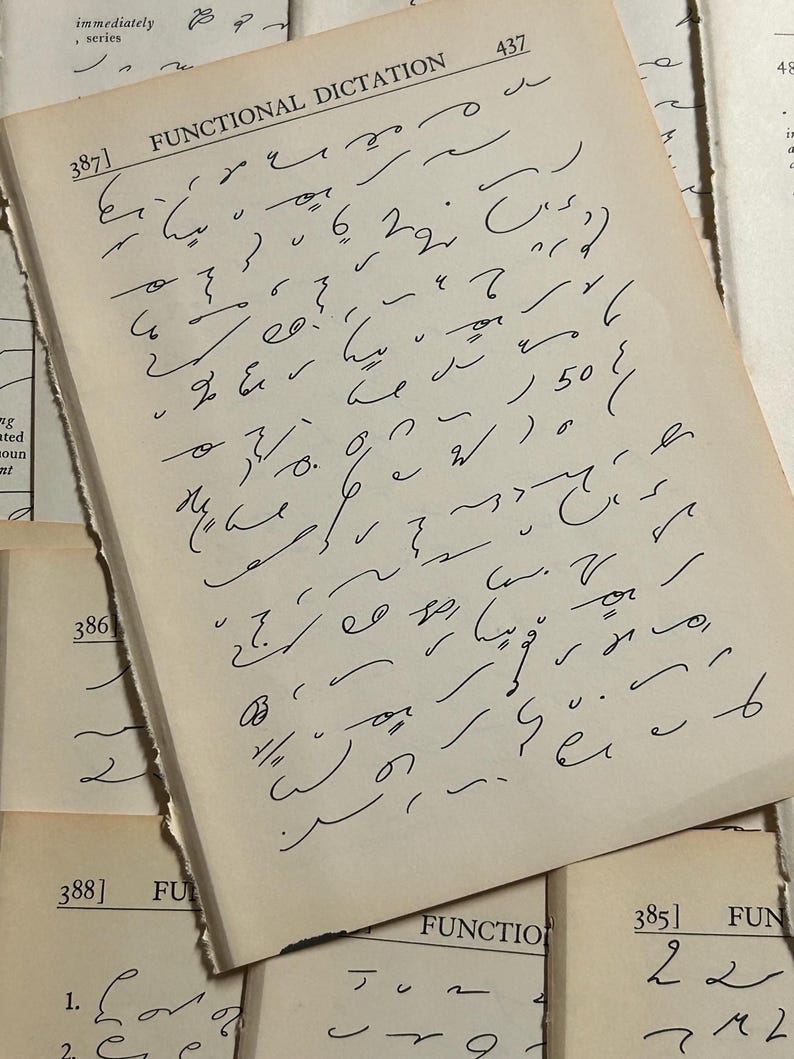 Shorehand Script Shorthand Pages for Junk Journal or Collage Lot of 30 - Etsy