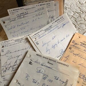 Vintage Prescriptions Hand Written 1960’s Lot of 20 Junk Journal Ephemera