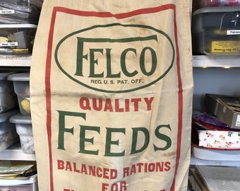 Vintage Grain Feed Sack Bag 2 Sided Felco