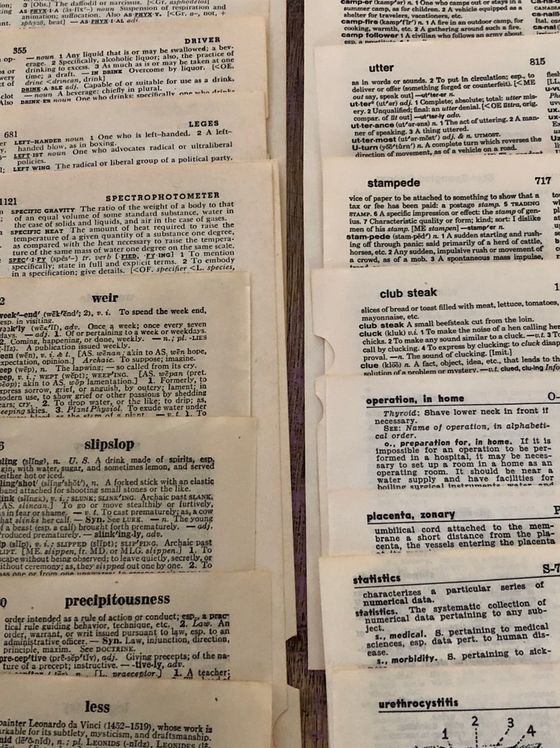 Vintage Dictionary Pages for Junk Journal or Collage Lot of 50 - Etsy