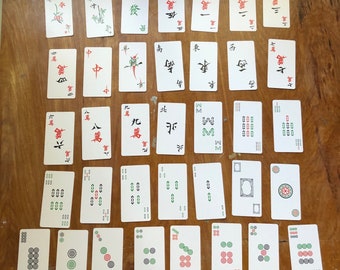 36 Assorted Mahjong Playing Game Cards for Junk Journal and ATC use