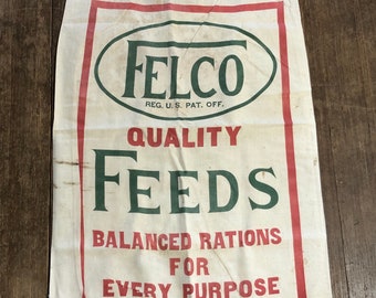 Vintage Grain Feed Sack Bag 2 Sided Felco