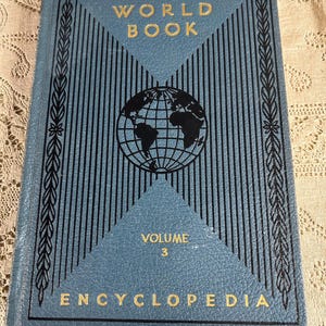 1938 Volume 3 C The World Book Encyclopedia Vintage Hardcover Book for Junk Journal or Collage