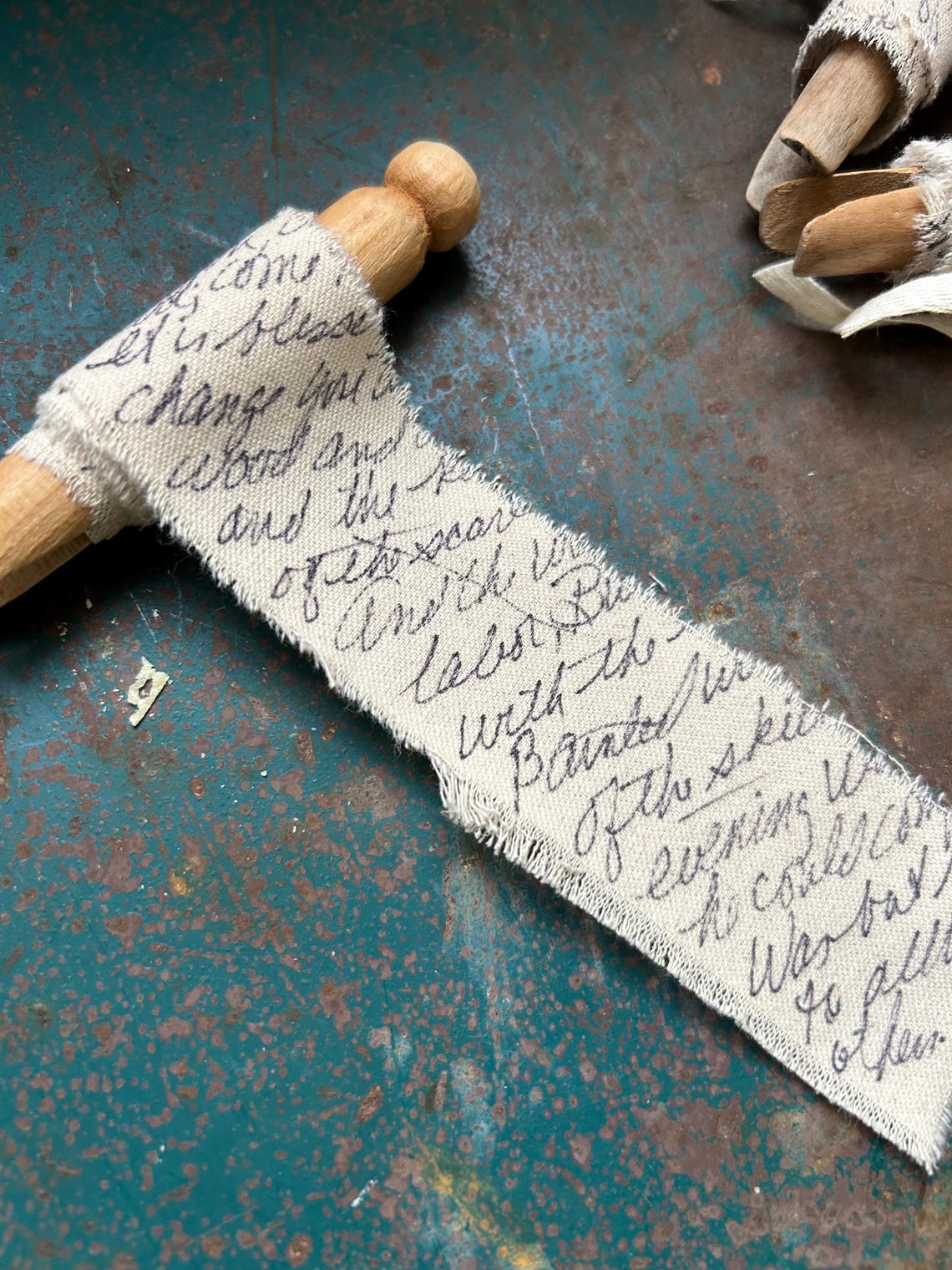 Written Ribbons Hand Written Fabric Ribbon 20” for Art or Junk Journaling - Etsy