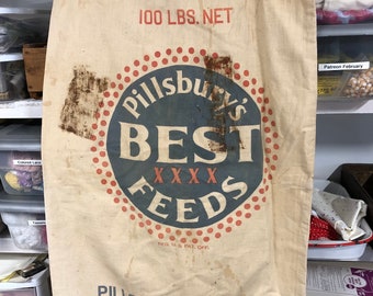 Vintage Grain Feed Sack Bag Pillsbury