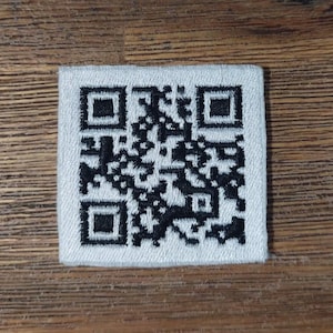 Custom QR Code Embroidery Patch/Badge Available in 4 Sizes