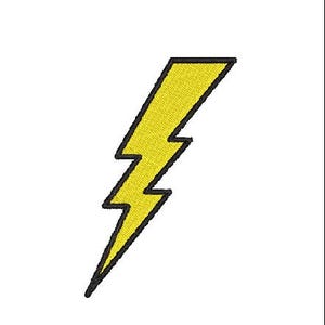 May include: A yellow lightning bolt with a black outline.