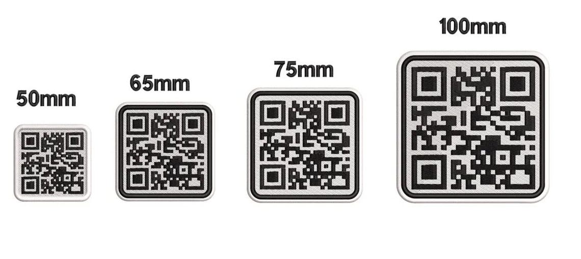 Custom QR Code Embroidery Patch/badge Available in 4 Sizes - Etsy