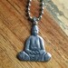 Silver Happy Good Luck Namaste Buddha Necklace