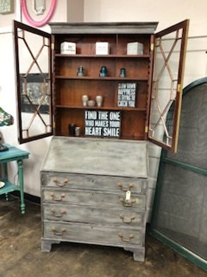 Chalk Painted Secretary Desk Etsy