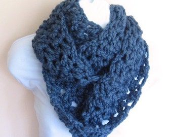 Blueberry Beautiful Infinity Scarf.  Women Accessories Crochet