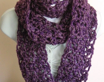 Pleasantly Purple Infinity Scarf.  Women Accessories Crochet