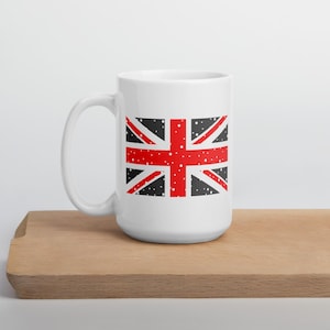 Spotty Union Jack White glossy mug