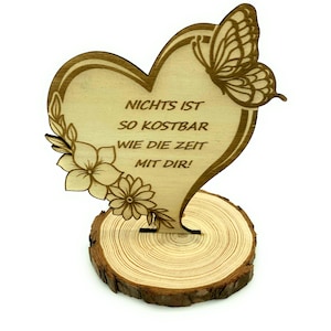 Wooden Heart - Valentine&#39;s Day, Love, Special Person, &quot;Nothing is as precious as time with you&quot; (Art. No.: 10115)
