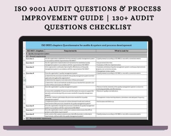 ISO 9001 Audit Checklist Excel | Internal Audit Questions