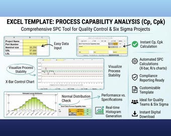 Cp Cpk Calculator Excel | Process Capability Six Sigma