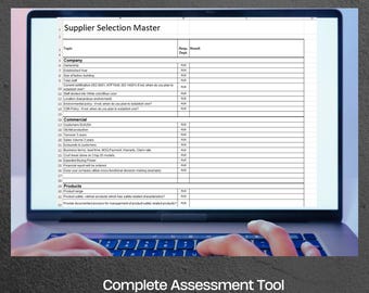 Supplier Selection Master Template: Vendor Assessment Tool