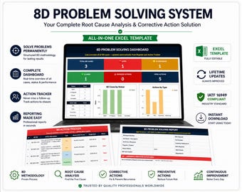 8D Problem Solving System Excel | Root Cause Analysis IATF 16949