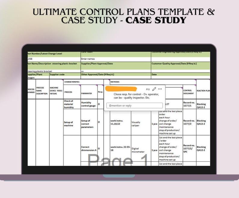 Ultimate Control Plan Excel Template for IATF 16949 & ISO ...