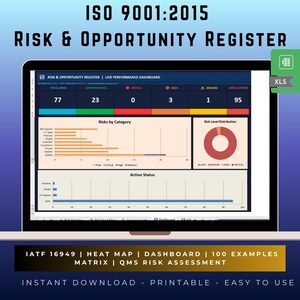 ISO 9001:2015 Risk and Opportunity Register | IATF 16949 | Excel Template