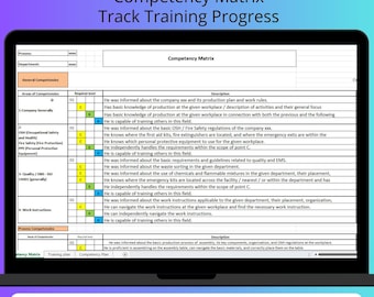 New hire onboarding process HRMS , Competency Matrix Template | Track Training Progress, Competencies,  HR Development | Editable Printable