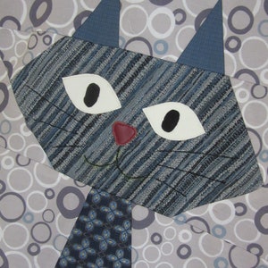 Contemporary Kitty Tote Bag - Cat Book Bag - Kitty Fabric Market Bag