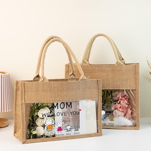 Gepersonaliseerde jute cadeauzakjes, gepersonaliseerde jute tassen, draagtassen, draagtassen, Moederdagcadeaus, gepersonaliseerde jute draagtassen, boodschappentassen moeder en zus, moeder en zus boodschappentassen