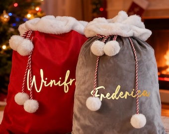 2026 Large Santa Sack,Christmas Gift Bag,Santa Bag with Name,Christmas Stocking Sack,Christmas Bag,Holiday Gift Bag,Santa Bag,Santa for Kids