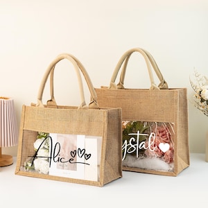 Gepersonaliseerde jute cadeauzakjes,gepersonaliseerde jute tassen,draagtassen draagtassen,cadeaus voor bruidsmeisje,aangepaste jute draagtassen,boodschappentassen voor moeder en zus,boodschappentassen voor moeder en zus