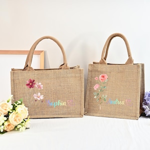 Personalized Bridesmaid Gift Tote Bags, Bridesmaid Gift bags, Bridesmaid Beach Bag, Bridesmaid Gifts,Wedding Tote Bags, Bridal Party Gifts