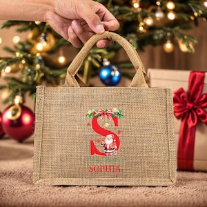 Bolsas de regalo de Navidad personalizadas, bolsas de regalo con nombre, bolsas de regalo de Navidad, bolsas para fiestas de Navidad, sacos de Navidad, bolsa de regalo de Navidad personalizada, Nochebuena
