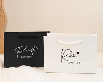 Personalisierte Hochzeitsgeschenktasche, Geschenktasche für die Brautjungfer, Geschenktasche für die Braut, personalisierte Tasche