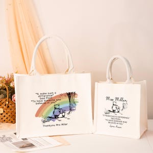 Custom Teacher Gifts Bag, Personalized Teacher Tote Bag, Teacher Appreciation Gift Bags,  Appreciation Gifts, Thank You Gifts, Teacher Gifts