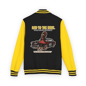 Rockabilly Gorilla Letterman Jacket | Bad To The Bone Vintage Varsity Jacket | Aboou Back Print Streetwear