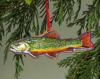 Appalachian Brook Trout, Christmas Ornament, Wood Tree Ornament, Fish Ornament, Fishing Gift, Fishing Decor