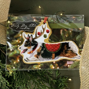 Corgi Ornament, Corgi Christmas, Pembroke Welsh Corgi, Black and Tan Corgi, Tri Color Corgi, Dog Ornament, Christmas Ornament, Corgi Gift image 3