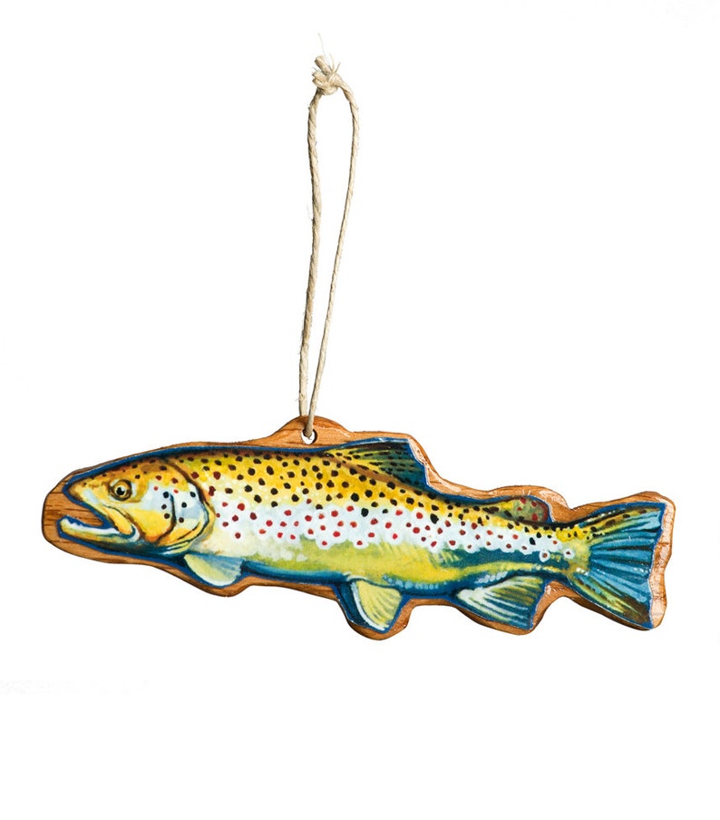 Brown Trout Wood Tree Ornament Christmas Fly Fishing Etsy
