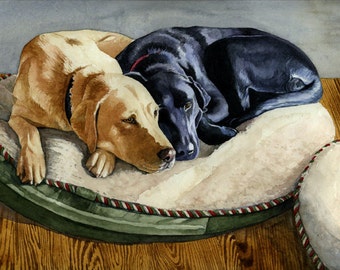 Labrador Watercolor, Yellow Labrador, Black Lab, Labrador Art, Labrador Retriever, Labrador Art, Watercolor Art Print, Dog Lover Gift
