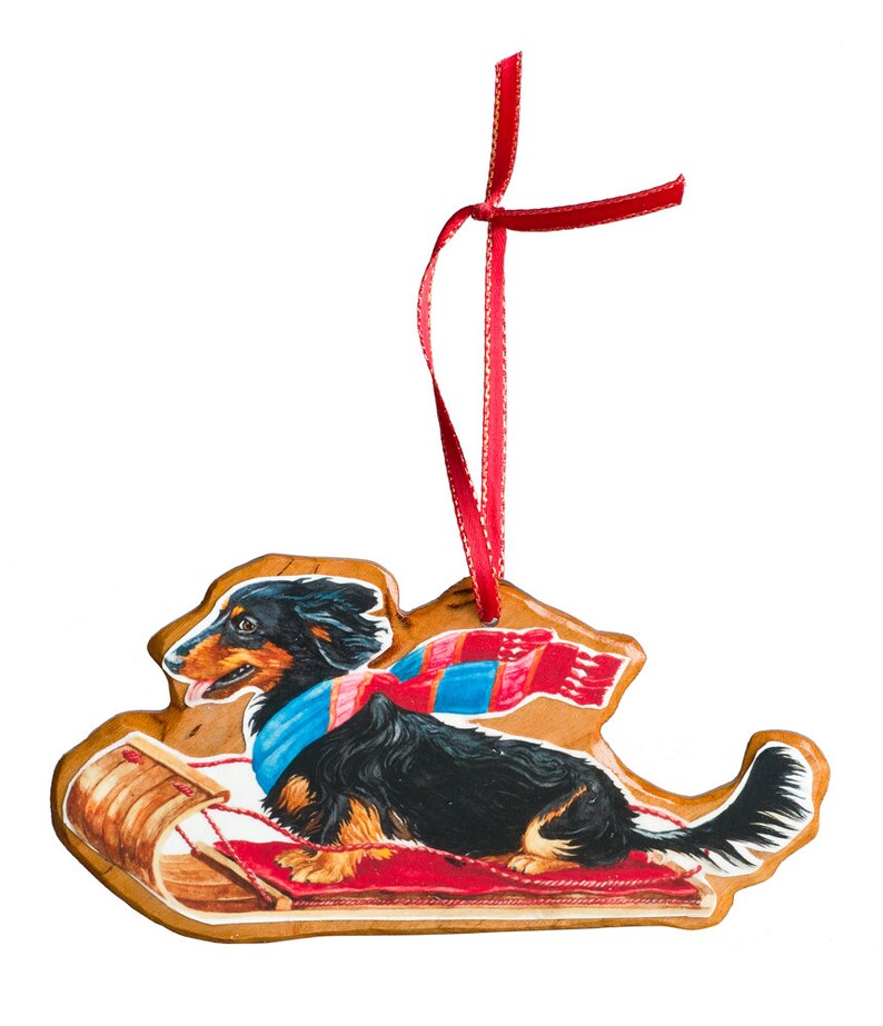 Dachshund Christmas Ornament Dachshund gift Wood Tree Etsy
