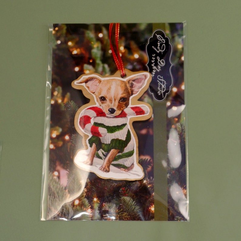Chihuahua Ornament,Chihuahua,Christmas Ornament,Pet Ornament Wood,Chihuahua Gift,Dog Ornament,Pet Lover Gift,Dog Lover Gift,Stocking Stuffer image 3