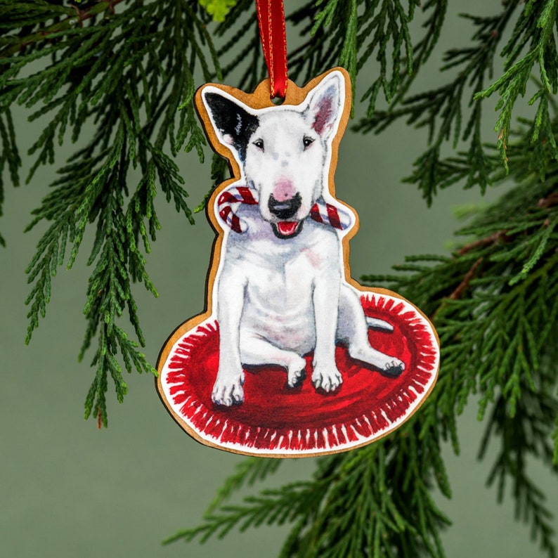 Bull Terrier Christmas Ornament Watercolor English Bull Etsy