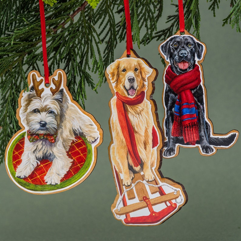 Black Lab Christmas Ornament, Watercolor, Labrador Retriever, Black Lab Gift, Dog Lover Gift, Stocking Stuffer image 4